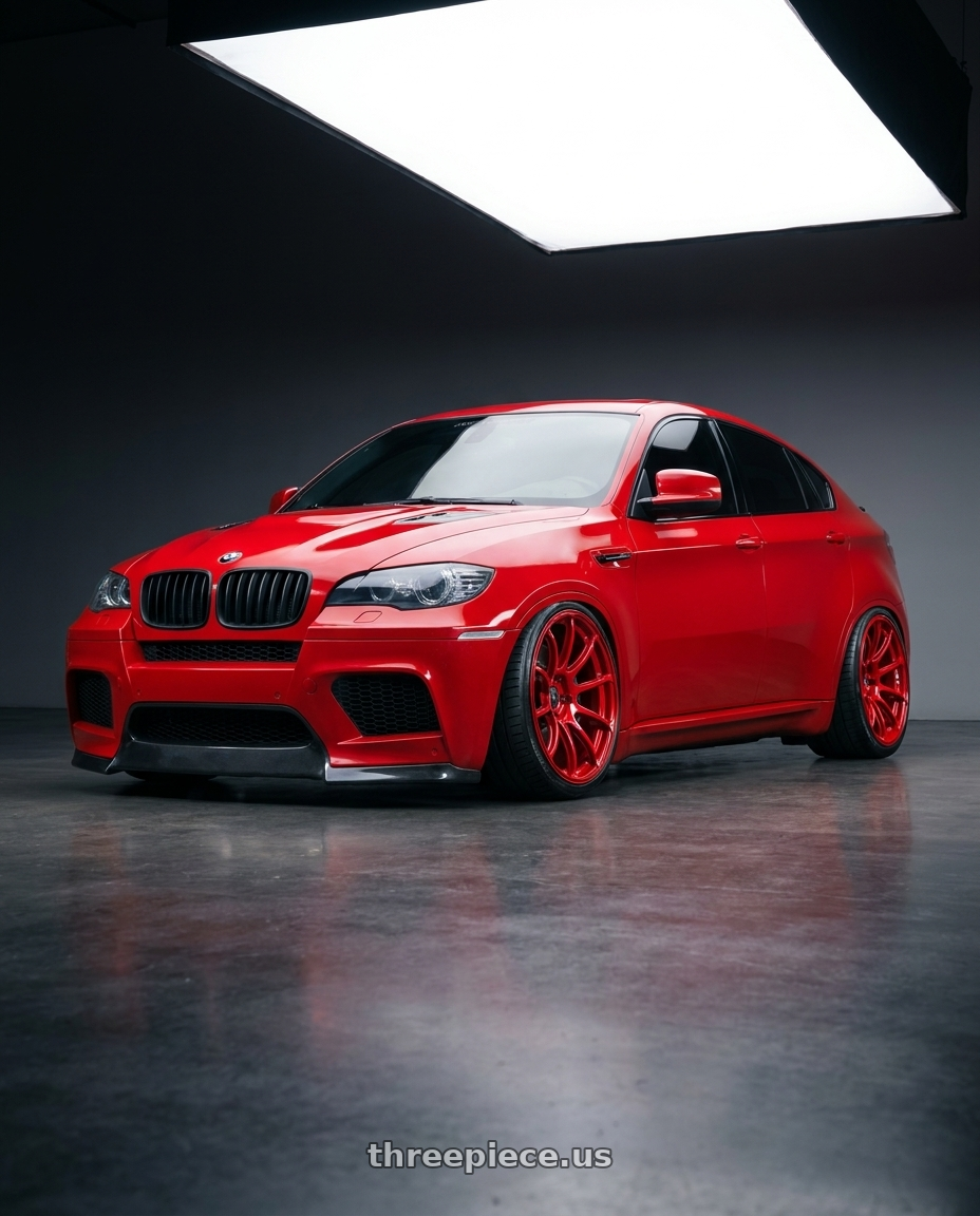 2011 BMW X6M with Advan Racing RSII 5x130 20x11.0 +51 RACING RED wheels