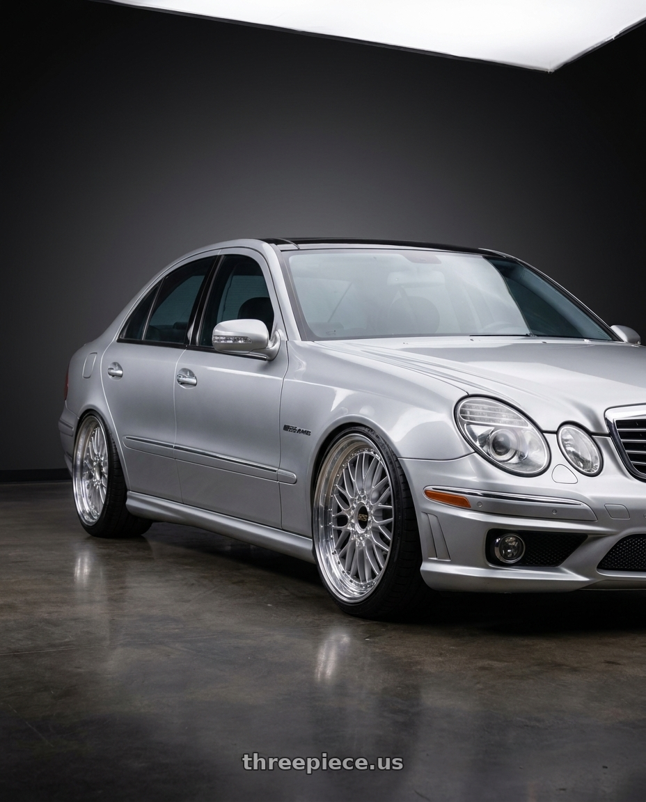 2006 Mercedes E55 AMG with BBS Super 5x112 19x10 +40 Diamond Silver wheels