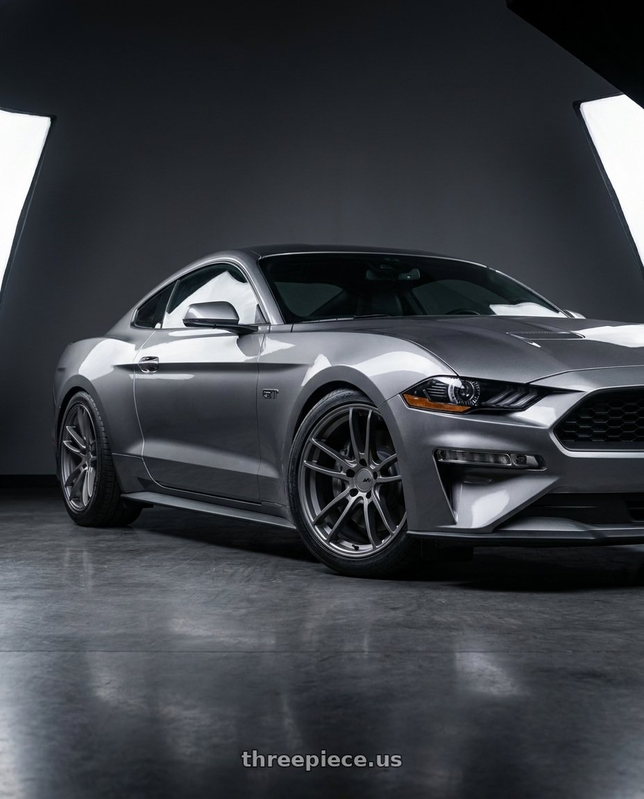 2021 Ford Mustang GT with American Racing AR941 MACH FIVE 5X114.3 19X9 +30 GRAPHITE wheels