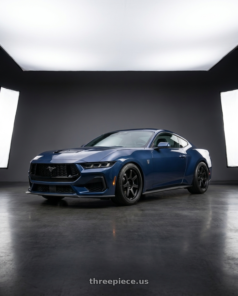 2025 Ford Mustang Dark Horse with 9six9 SIX-1 5x114.3 18X8.5 +20 Matte Black wheels