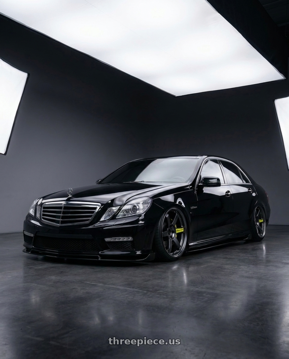 2012 Mercedes e350 sport rwd with Volk Racing TE37 Saga SL M-Spec 5x114.3 18x10.0+29 Pressed Black wheels