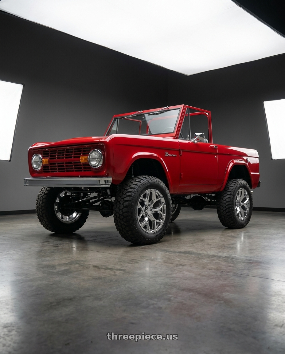 1973 ford bronco with OE Performance 176 6x139.7 20x9 +24 Chrome Plated wheels