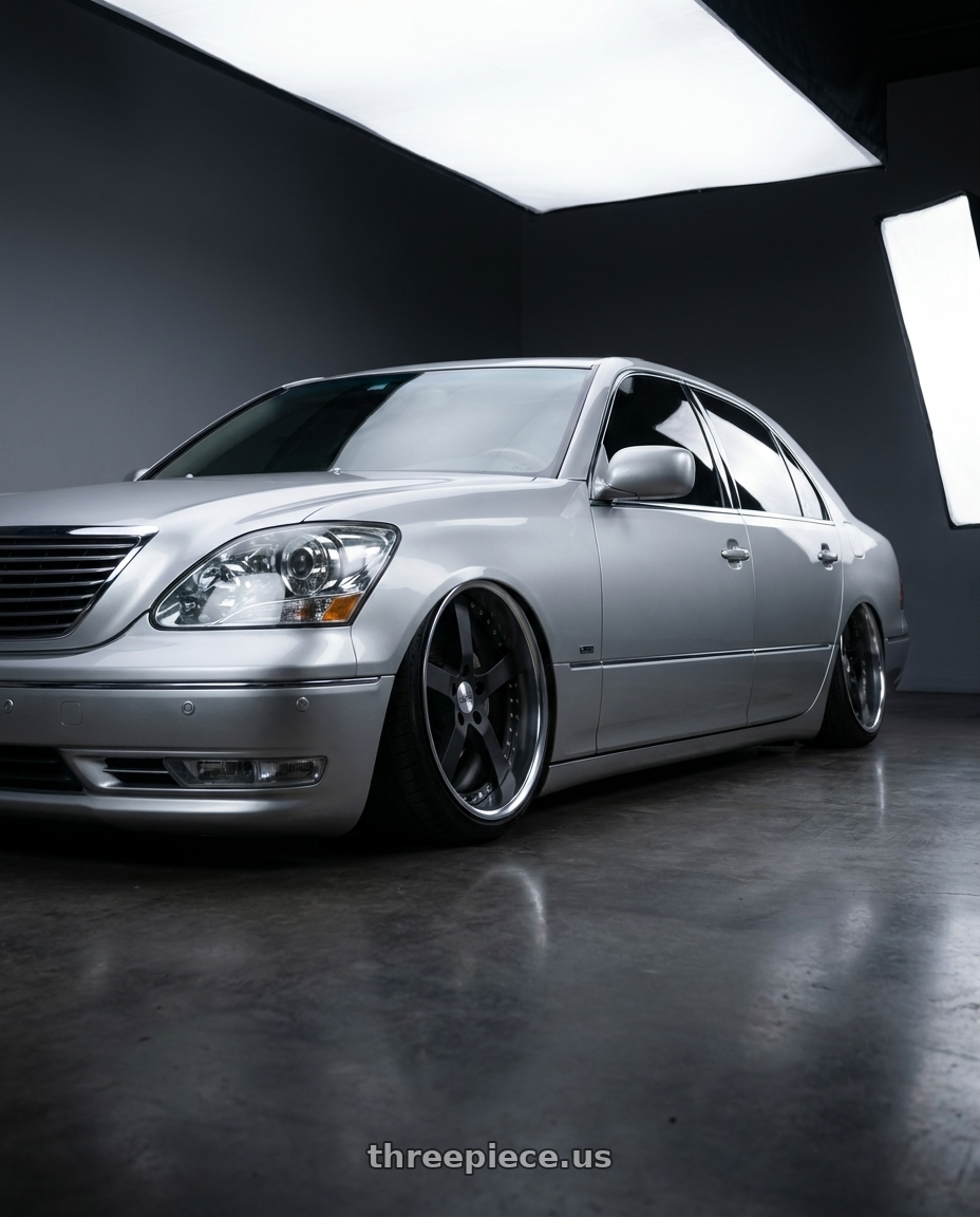 2004 lexus ls430 with Work Equip E05 5x114.3 20x9.5+35 r disk Black Anodized wheels