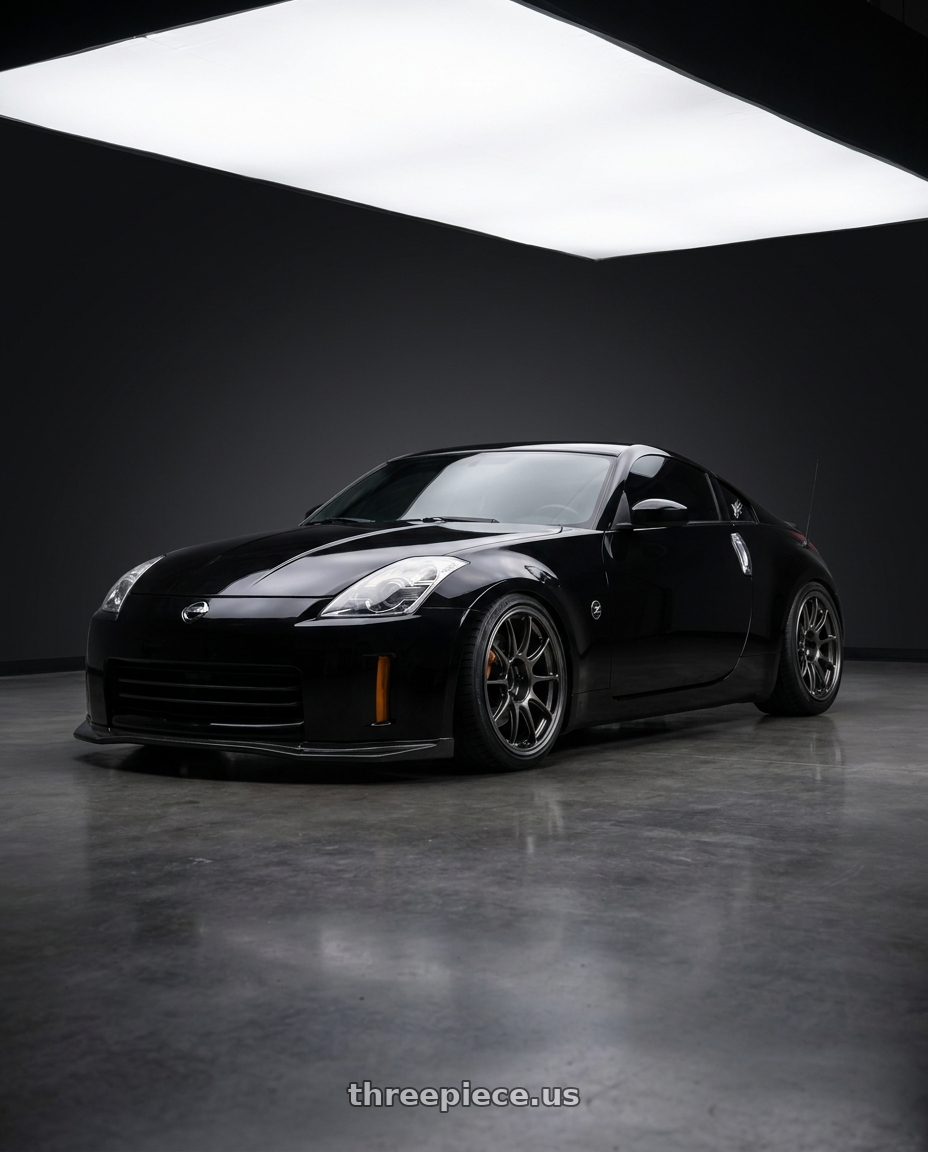 2006 Nissan 350Z superblack with WedsSport TC105X 5x114.3 18x9.5+10 EJ Titan Face: RR wheels