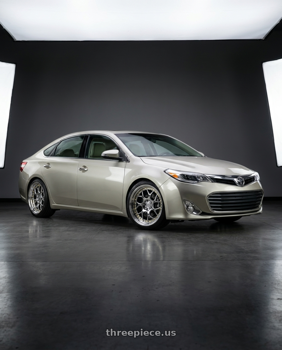 2013 toyota avalon with Aodhan DS01 5x114.3 18x8.5+35 Vacuum Chrome W/ Gold Rivets wheels