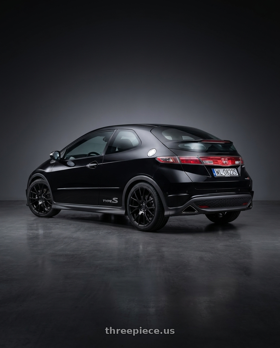 2008 Honda civic VIII 1 with OE Performance 161B 746CAP-B 94W - 746CAP-B wheels rear three quarter view square tires
