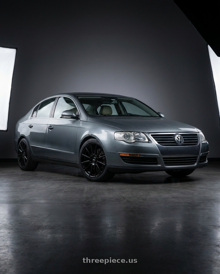 2006 vw passat B6 with V�xx Casina 5x112/5x120 16x7+40 Gloss Black wheels