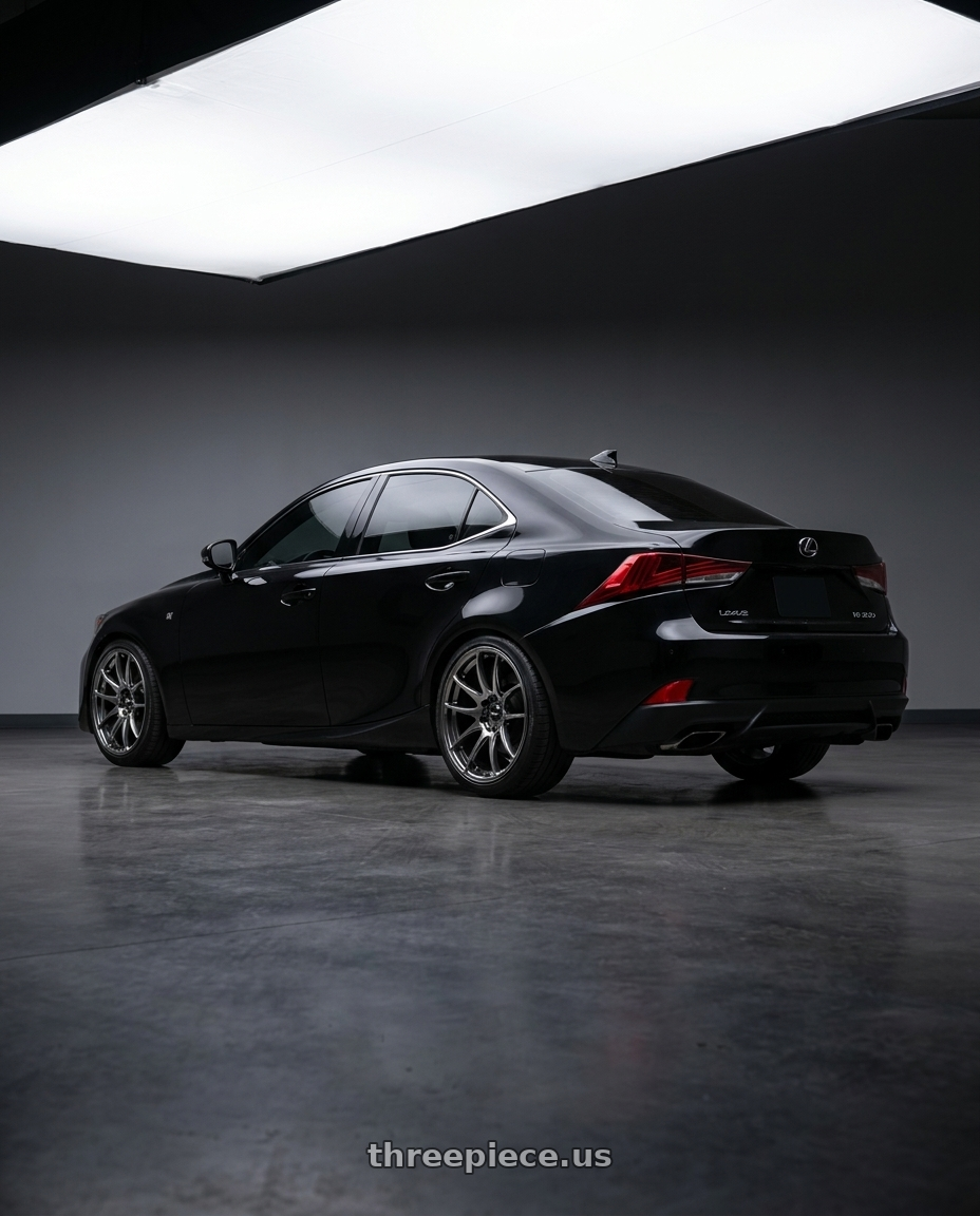 2020 lexus is300 awd with Vors TR4 5x114.3 18x9.5  +35 Hyper Black wheels rear three quarter view square tires