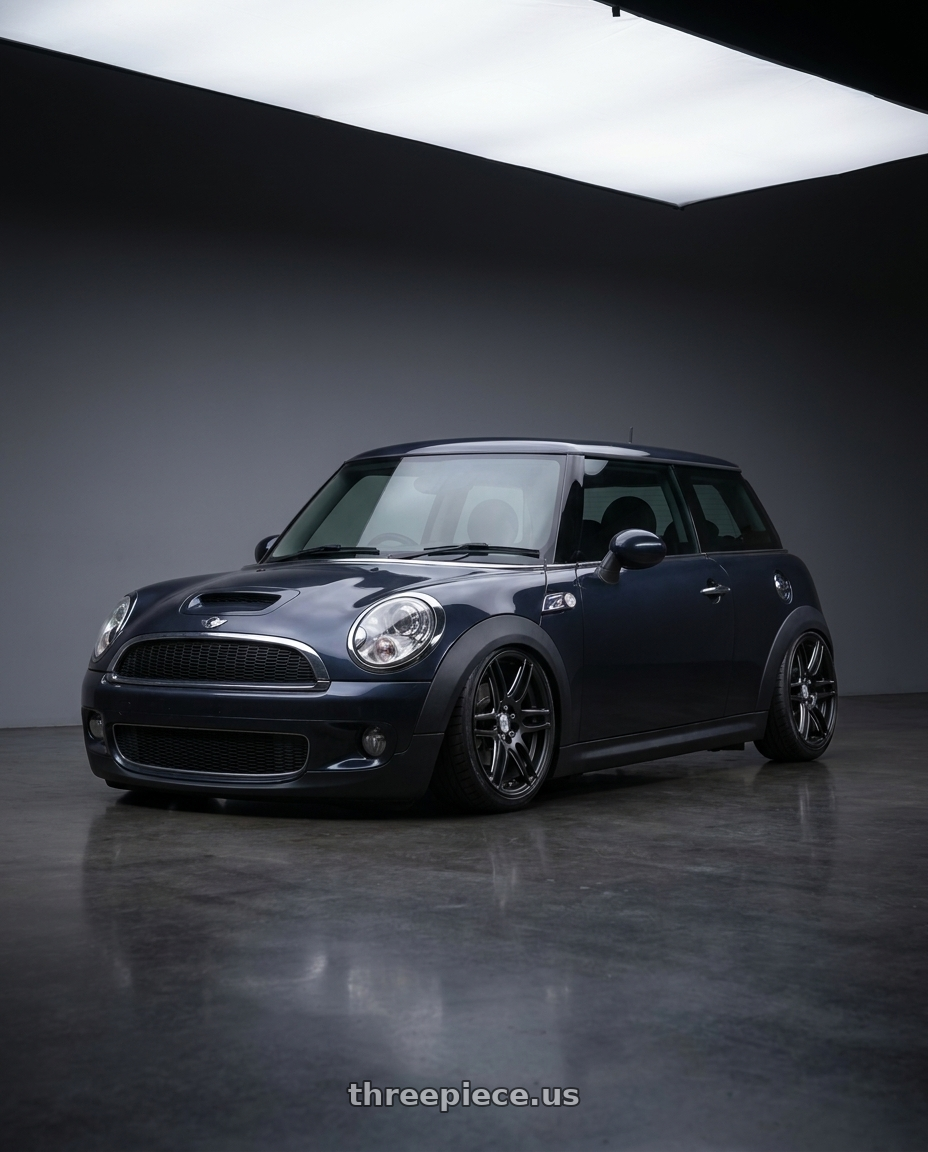 2010 Mini Cooper S R56 with Niche 1PC M106 NR6 4X100/4X108 17X7.5 +45 MATTE BLACK MILLED wheels