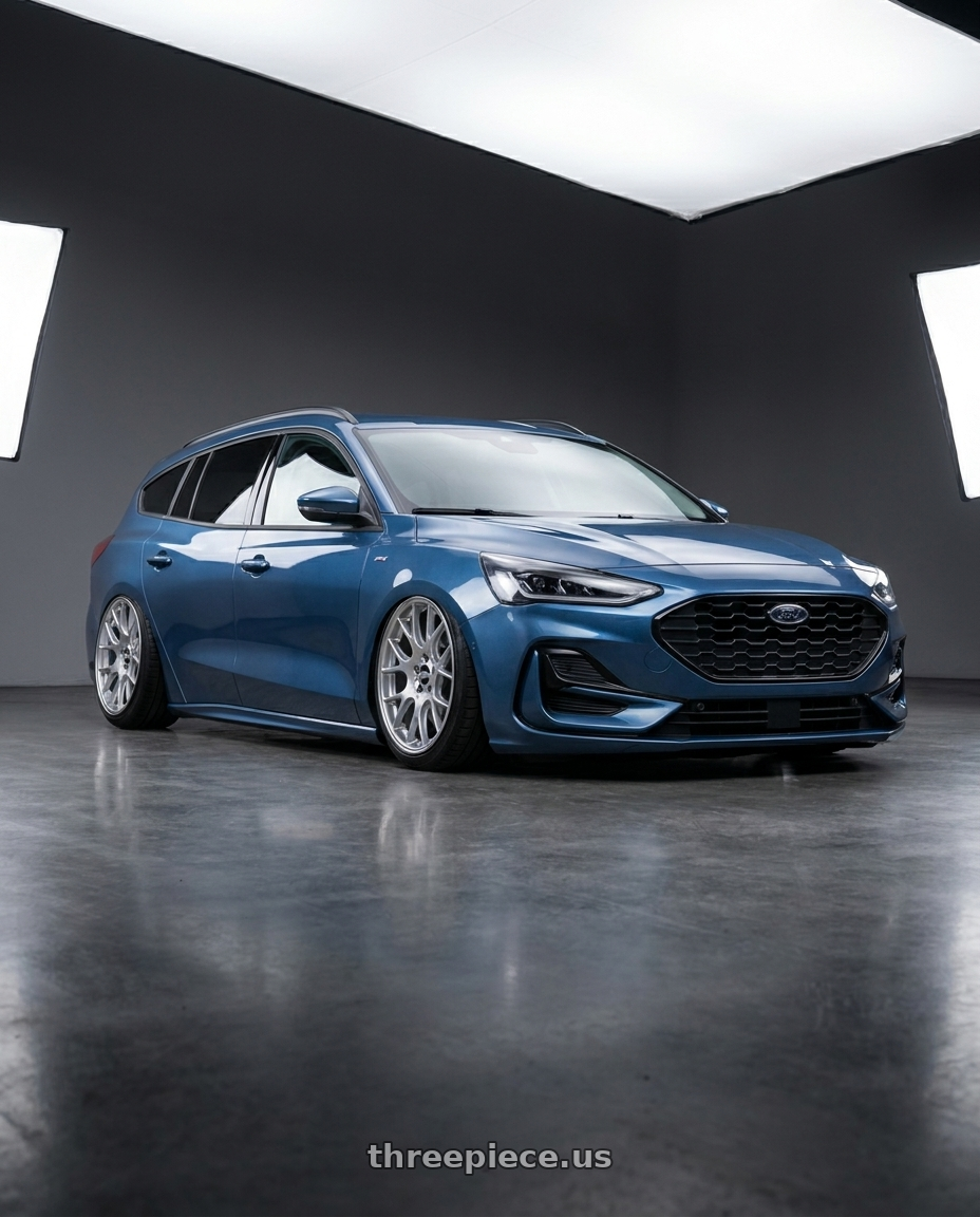 2023 focus wagon mk4.5 Blue Metallic with BBS CH-R 5x120 18x9 +44 Brilliant Silver Polished Rim Protector wheels