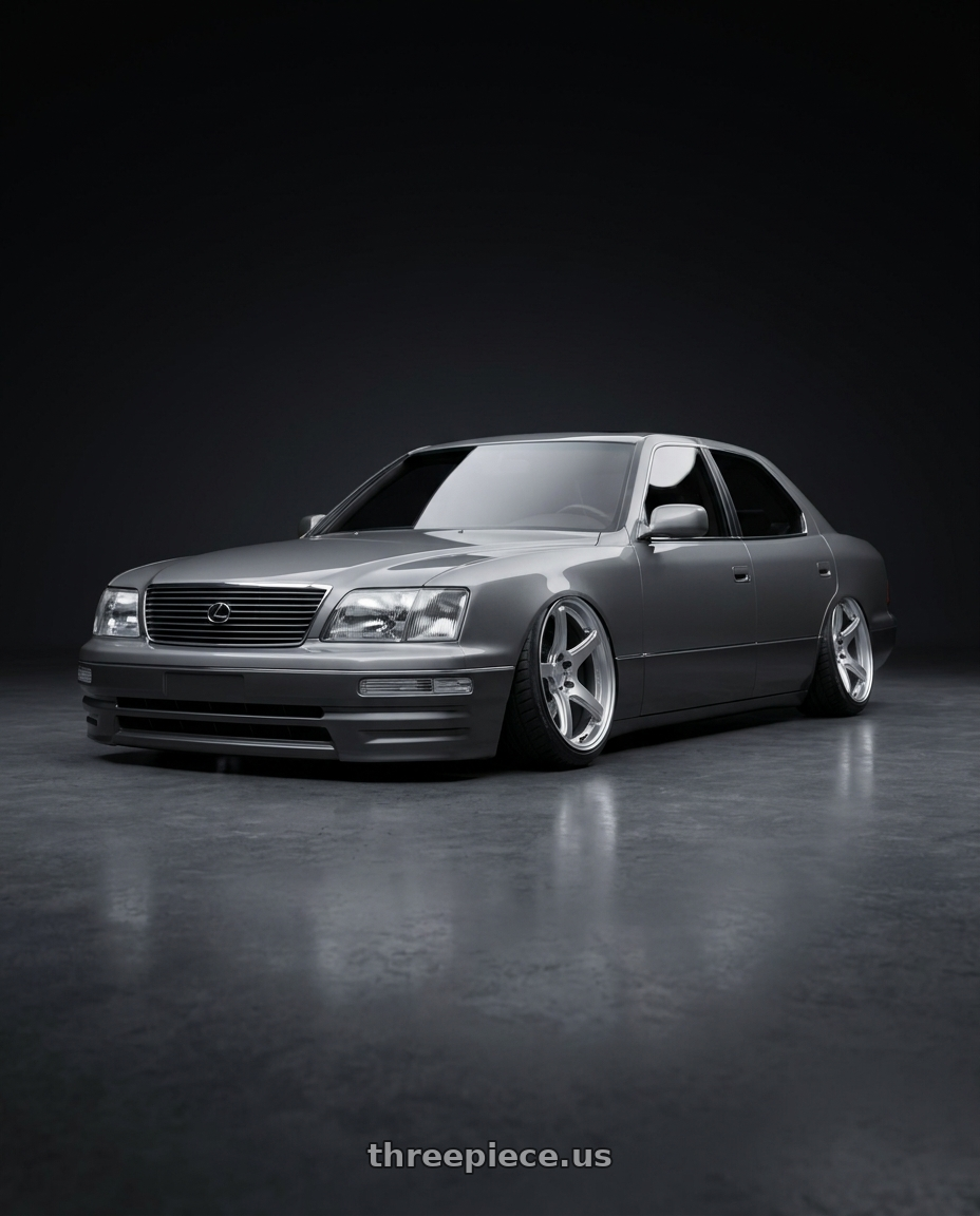 1996 lexus ls400 with Work Emotion T5r 5x114.3 18x10.5 +12 Glow Silver wheels