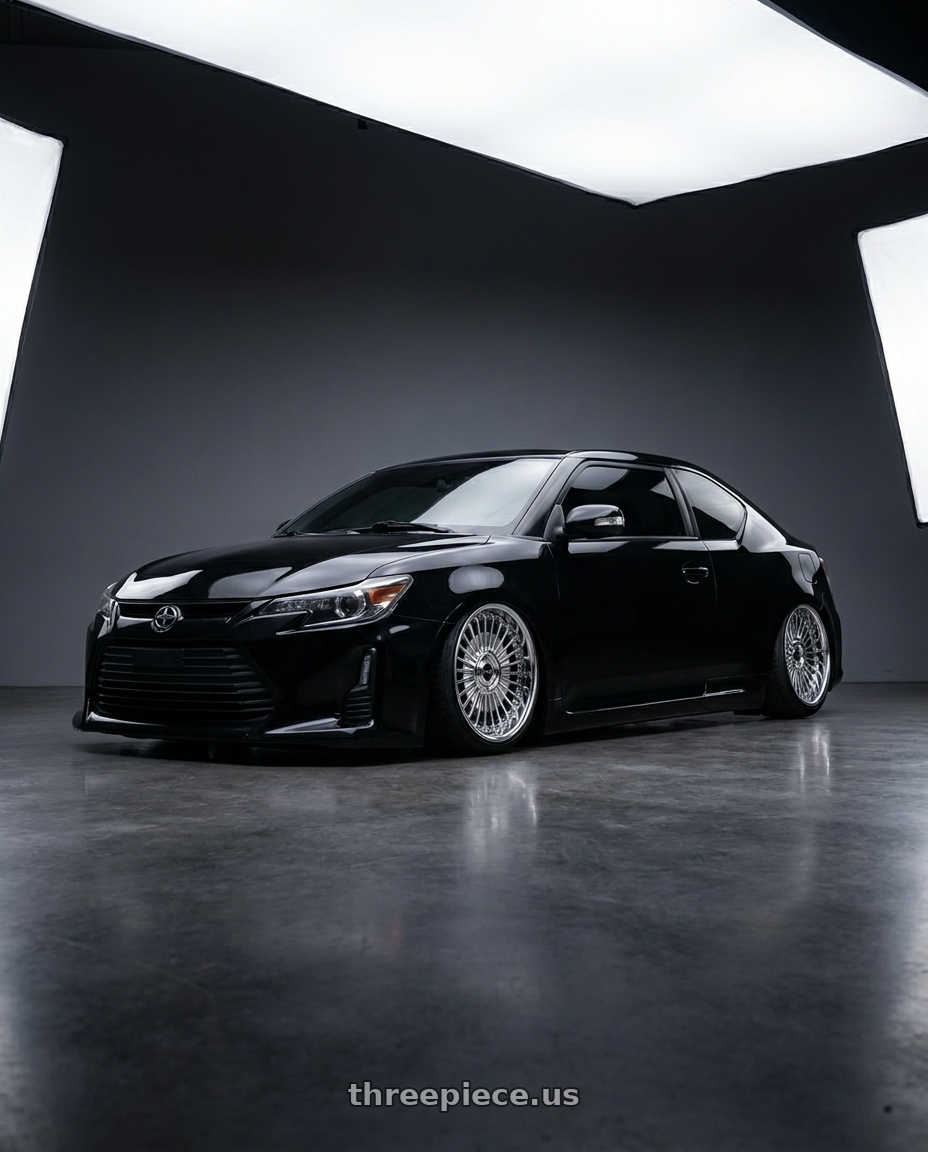2014 Scion Tc Negro with Work Emitz Black Polish 5x100 19x7.5 +0 wheels