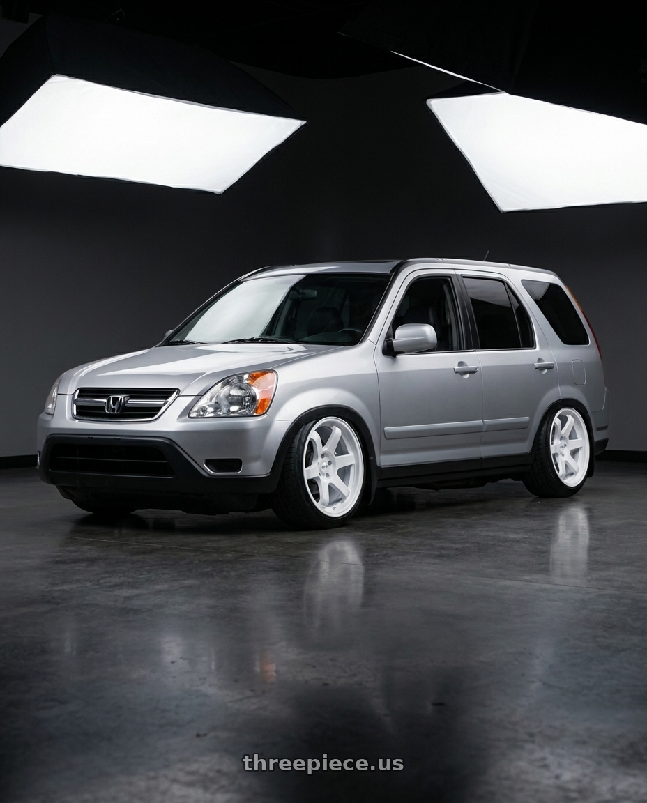 2004 Honda crv with F1R F106 5x114.3 17x8 +35 White wheels