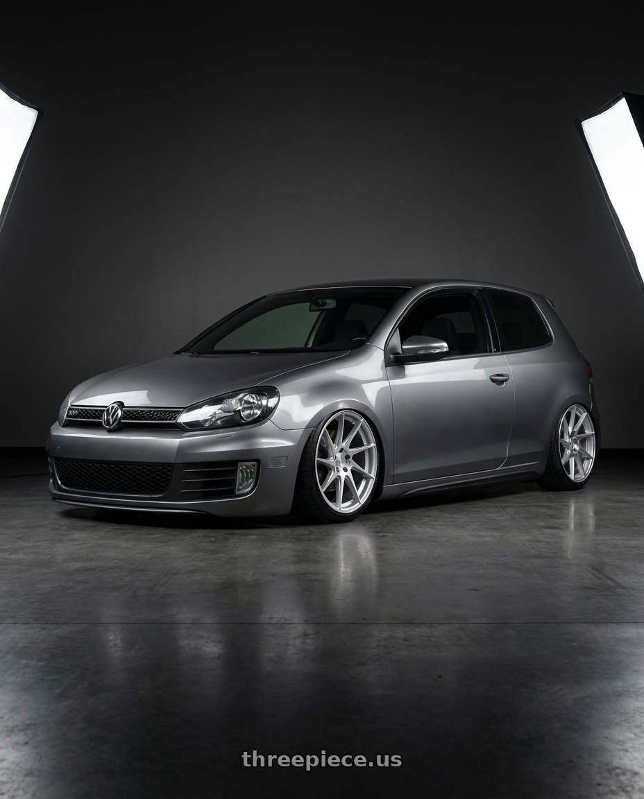 2013 Volkswagen GTI MK6 with Aodhan AH09 5x112 18x9.5 +35 Gloss Silver Machined Face wheels