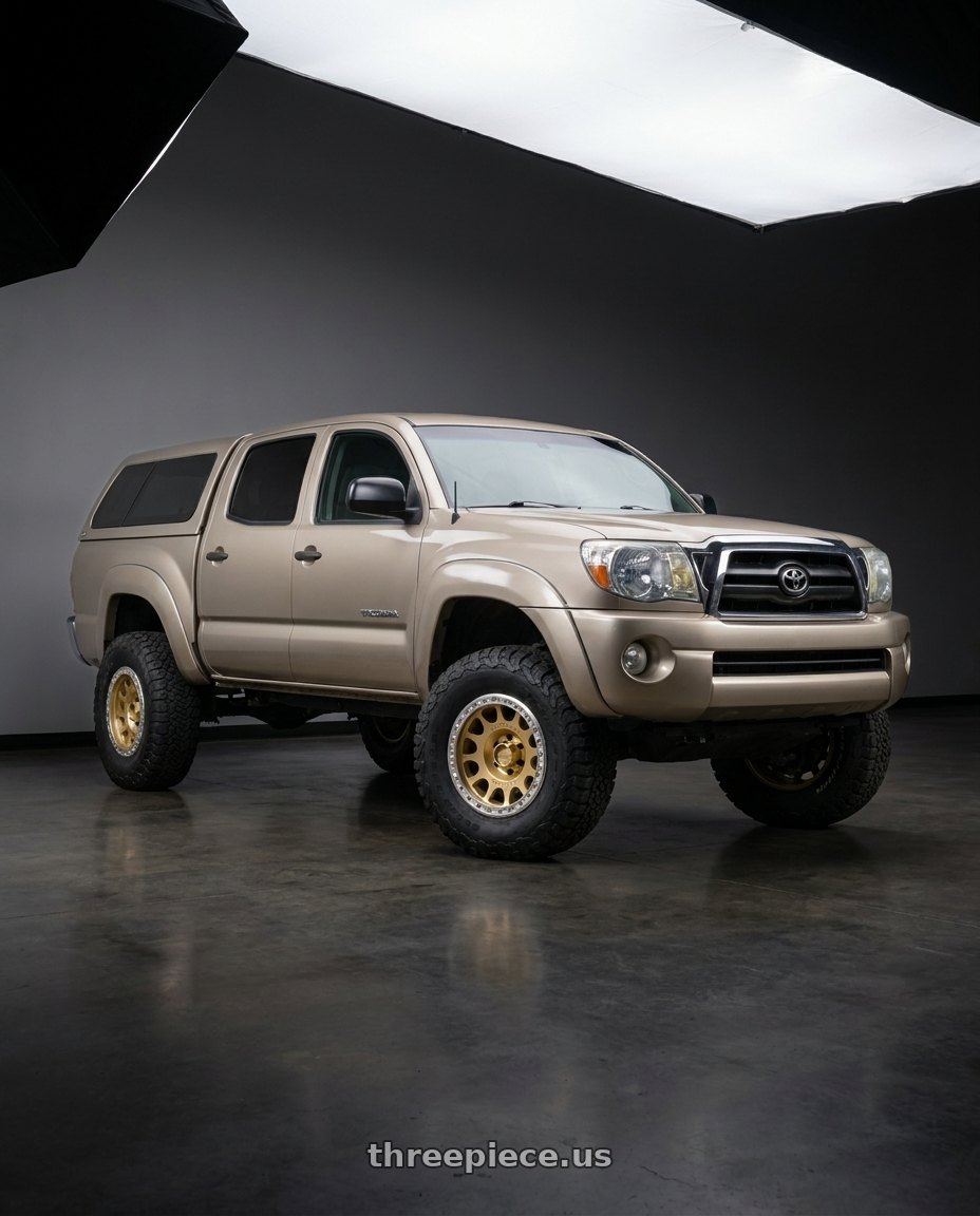 2007 TOYOTA TACOMA with Method MR105 V3 Beadlock 17x9 -38mm Offset 5x5 71.5mm CB Gold Wheel w/ BH-H24125 - MR10579050138B wheels