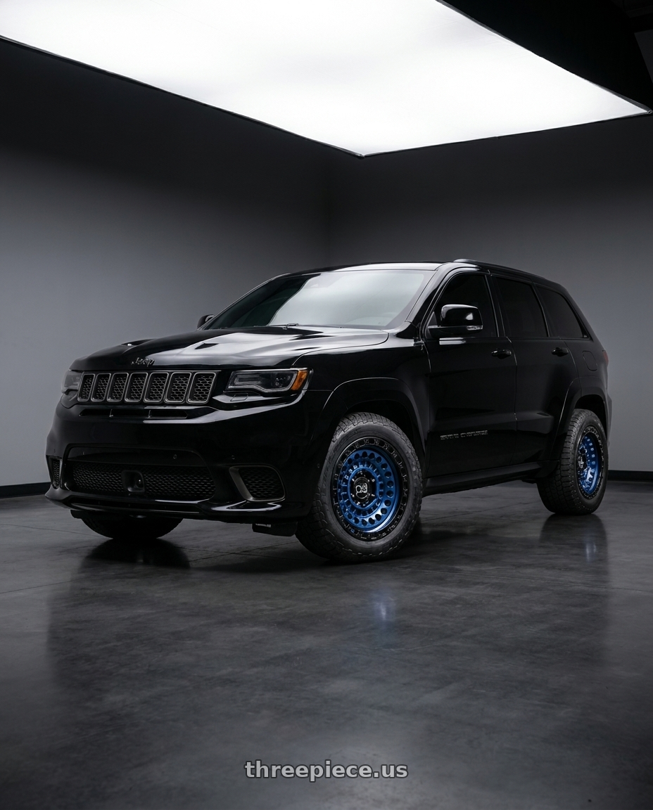 2021 jeep grand cherokee with Black Rhino SENTINEL 5X127 17X8.5 -18 COBALT BLUE W/ BLACK RING wheels