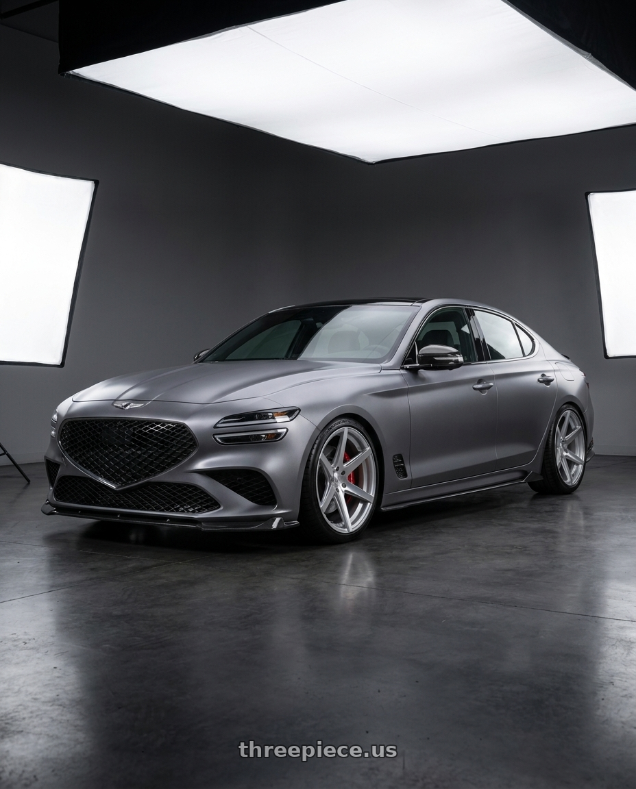 2024 Genesis g70 with Rohana RC7 5x114.3 20x10+40 Machine Silver wheels