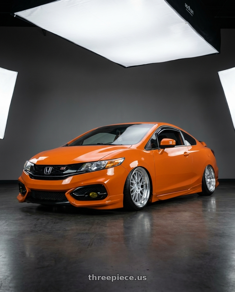 2015 honda civic si with Aodhan AH02 5x100 18x8.5+35 Silver w/ Machined Lip wheels