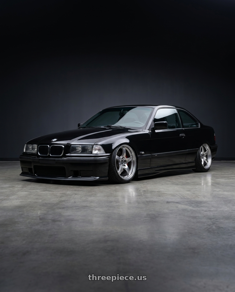 1998 bmw 328is blakc with Gram Lights 57CR 5x114.3 17x9 +38 GRACE SILVER wheels