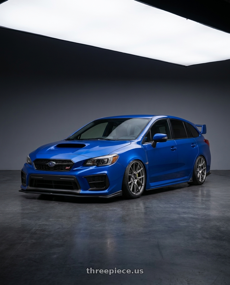 2019 Subaru levorg sti with Konig Ampliform 5x114.3 18x10+20 Dark Metallic Graphite wheels