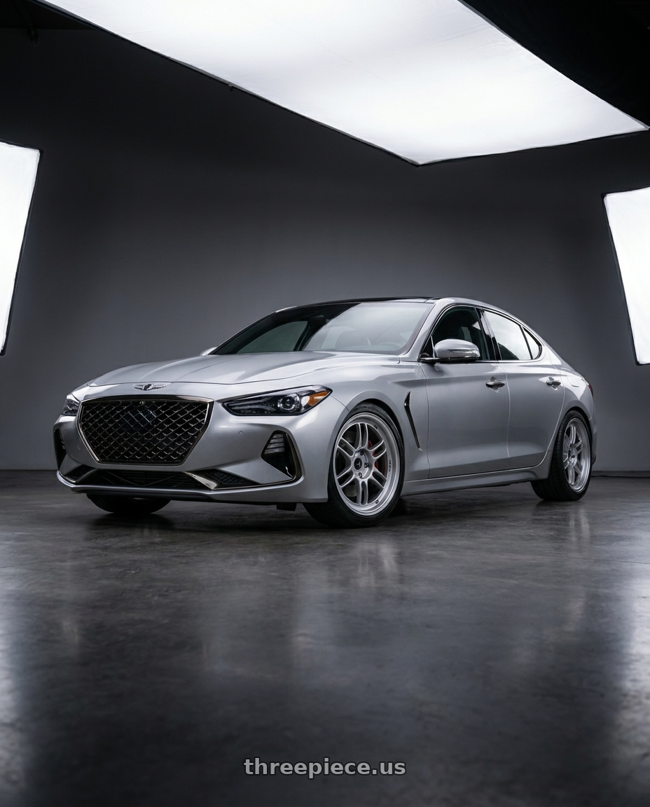 2021 Genesis G70 Sport with Enkei RPF1 5x114.3 18x8+35 Silver wheels
