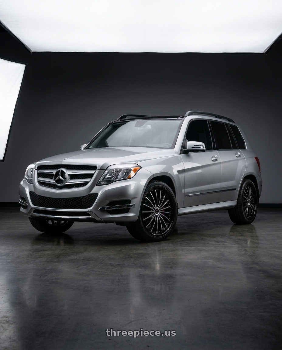 2015 Mercedes Benz GLK350 4MATIC with Cavallo CLV-32 5x112/5x114.3 20x8.5 +35 Gloss Black & Machined wheels