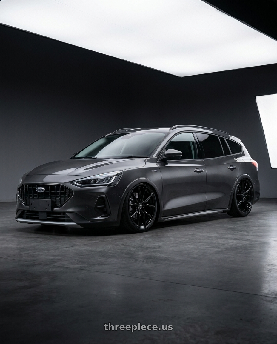2023 Focus Active Wagon with Advanti Racing 80B Hybris 5X108 19x8.5 +45 Gloss Black wheels