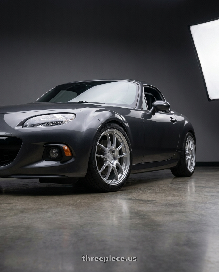 2014 Mazda Miata with Enkei PF01 5x114.3 17x7.5+38 Silver wheels