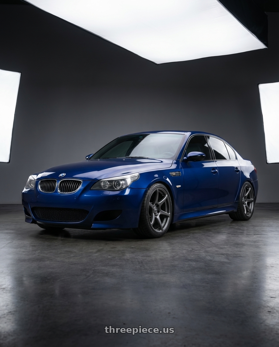2010 BMW M5 E60 with Kansei K11G Tandem 5X120 19x10.5 22 Gunmetal wheels