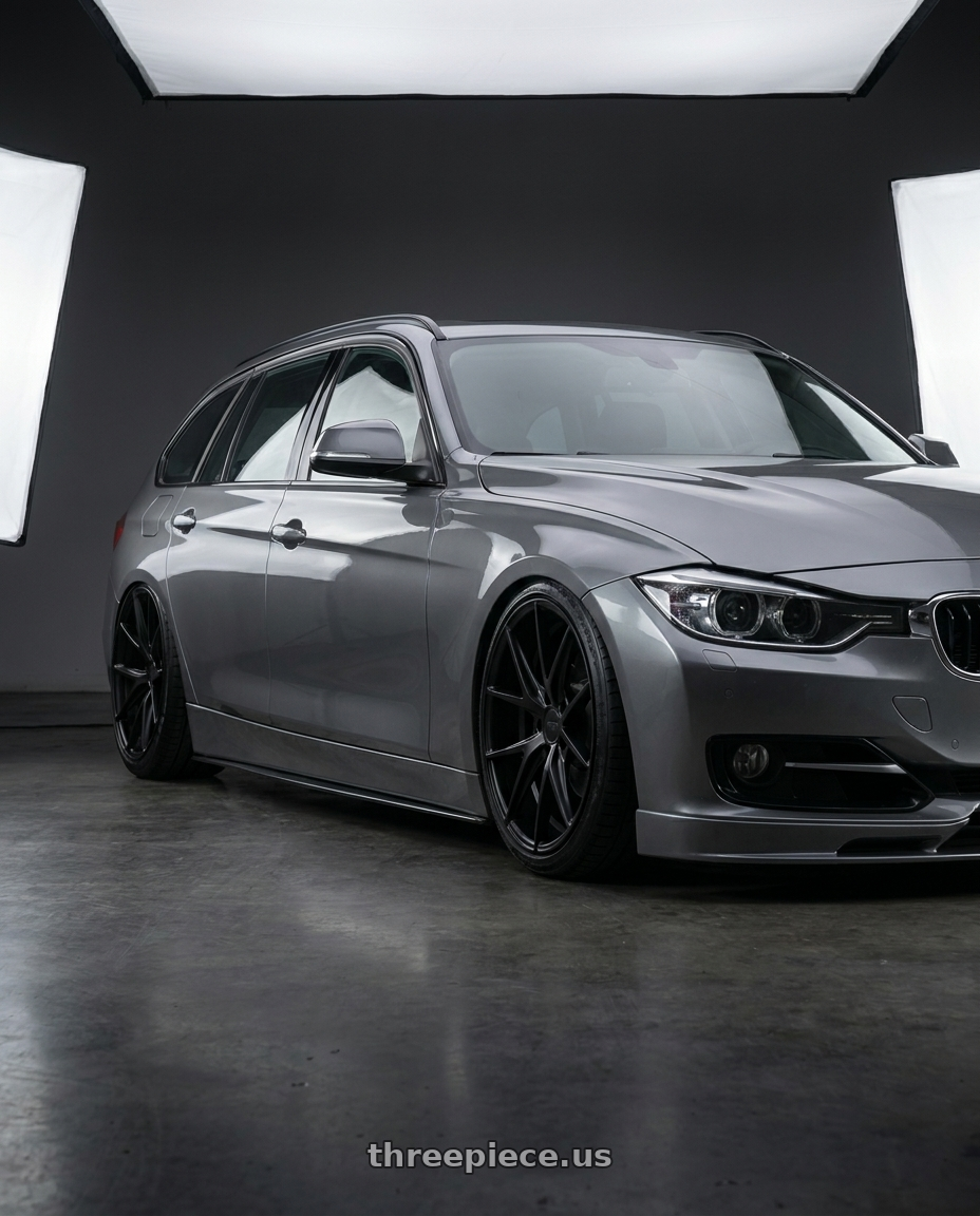 2016 BMW 3 Series F30 with Niche 1PC M117 MISANO 5X120 19X8.5 +35 MATTE BLACK wheels