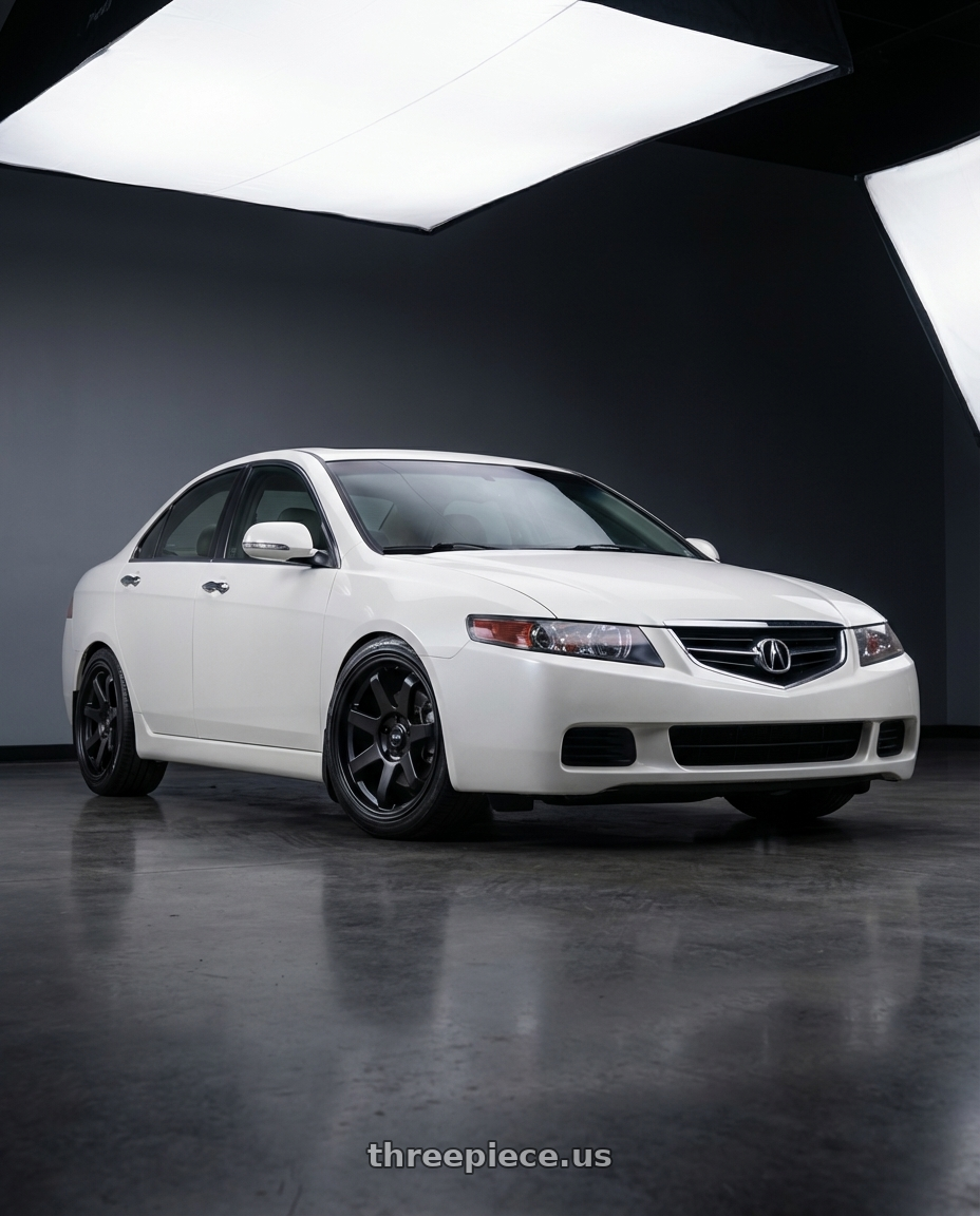 2005 Acura tsx with F1R F106 5x114.3 17x8 +35 Satin Black wheels