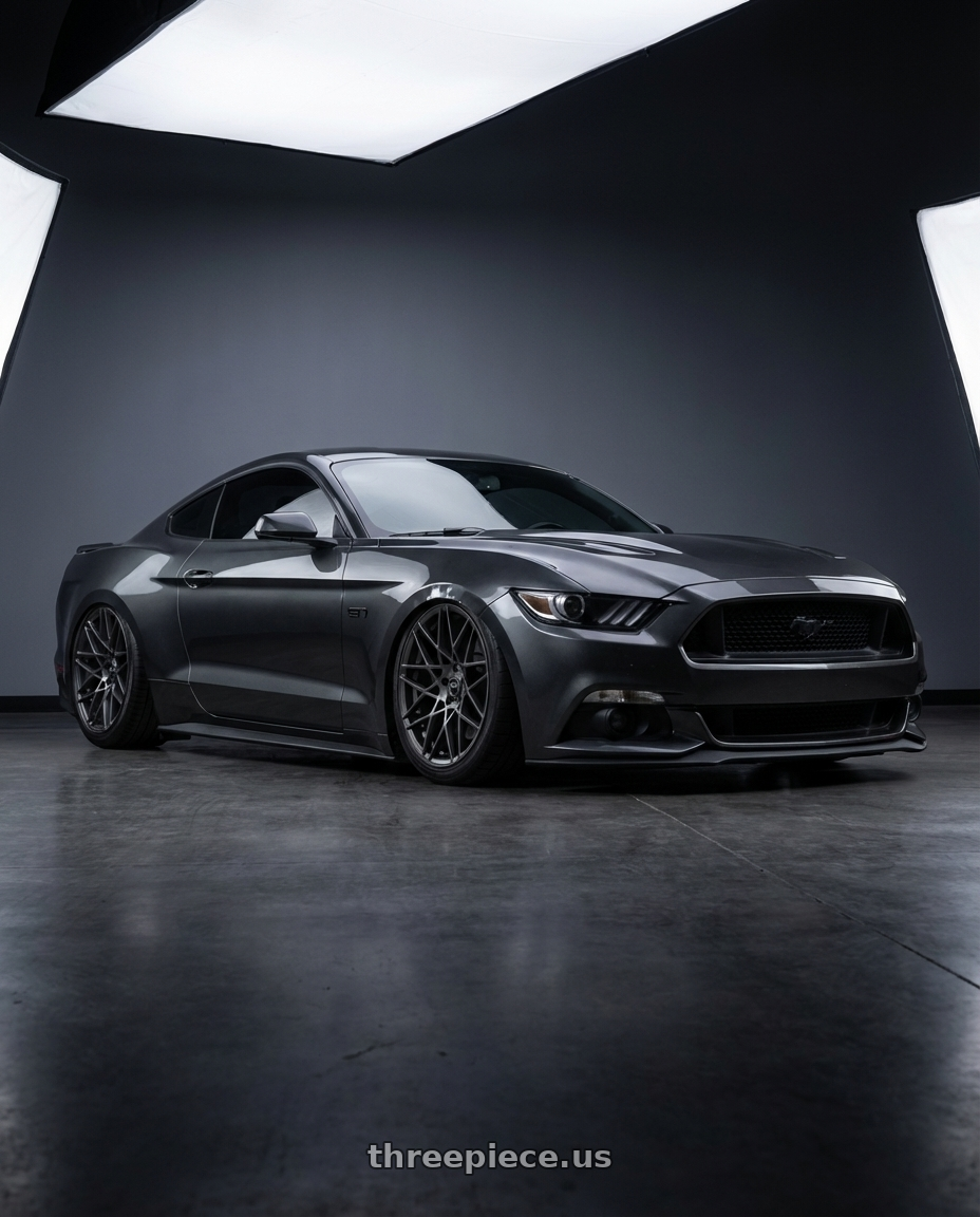 2015 mustang gt with RTR 850SC Tech Mesh Mustang 5x114.3 20x10.5 +45 Satin Charcoal wheels