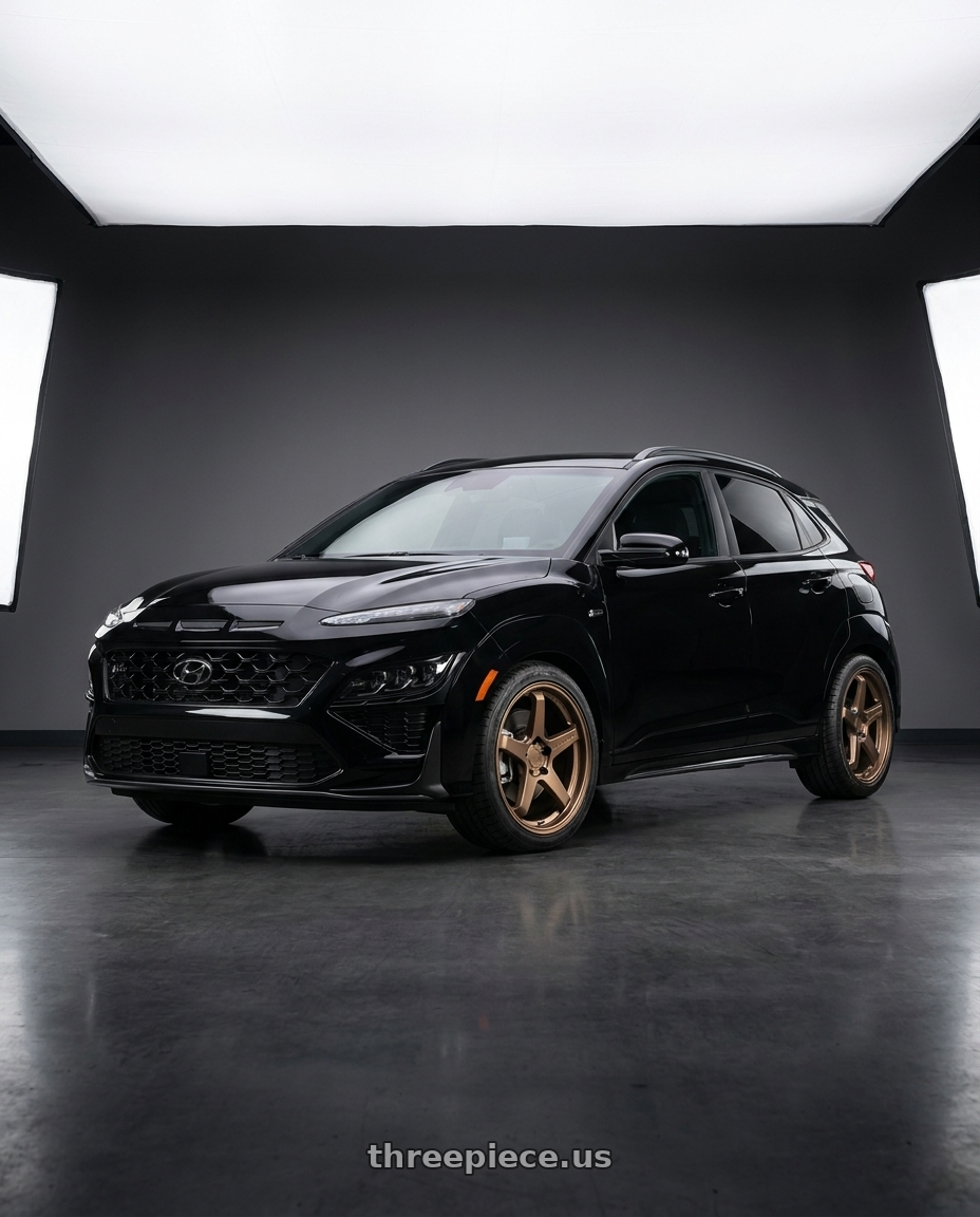 2022 Hyundai Kona N-line with KATANA RACING KR13 5x114.3 18x8 +40 Matte Bronze wheels
