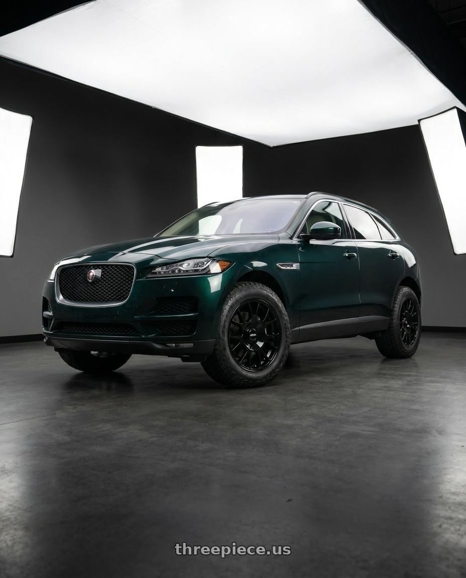 2017 Jaguar FPace Prestige with Rotiform 1PC R187 TUF-R 5X108/5X120 19X8.5 +45 GLOSS BLACK wheels
