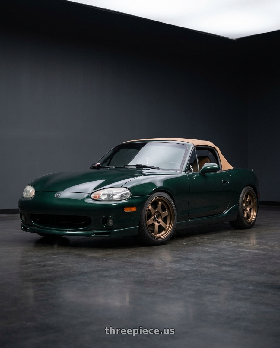 2000 Mazda Miata with Volk Racing 21C 5x112 18x10.5 +30 BRONZE wheels