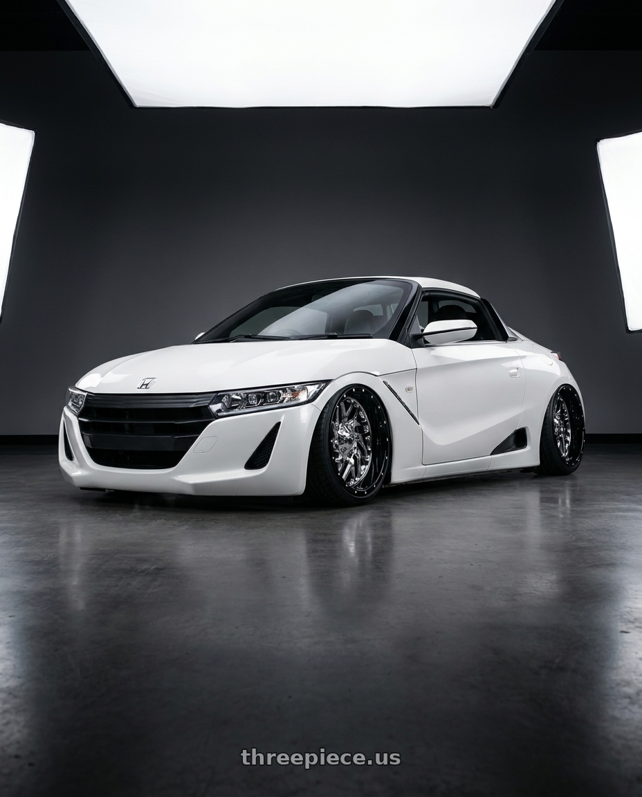 2016 Honda s660 with Fuel 2PC D211 TRITON 8X170 20X12 -44 CHROME PLATED GLOSS BLACK LIP wheels
