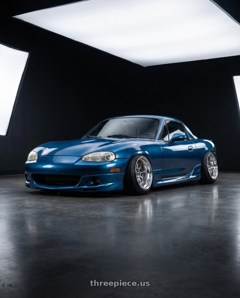 2000 Mazda Miata base with Speed Star Mk-I 4x100 15X9+-1  Polished wheels