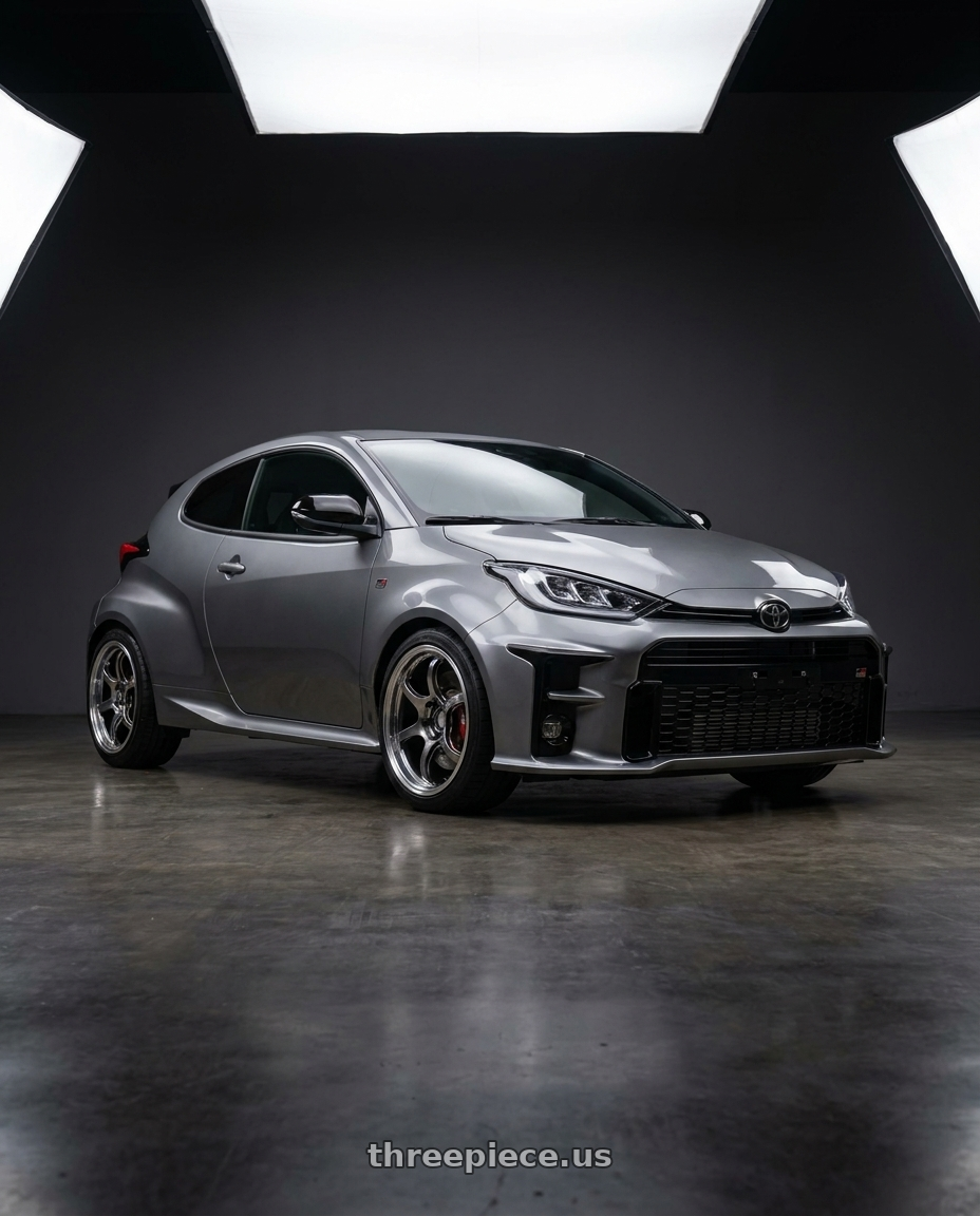2025 toyota gr yaris gen2 with Advan Racing RG-D2 4x100 15x5.0 +45 MACHINING & RACING HYPER BLACK wheels