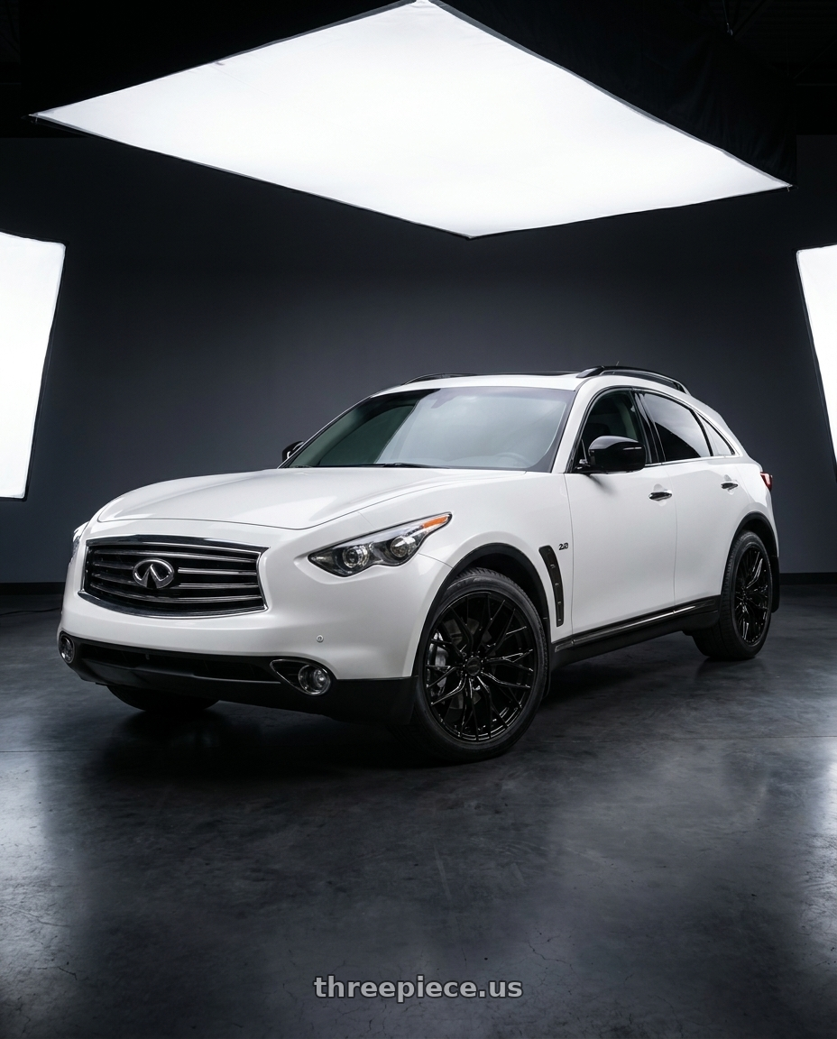 2014 Infiniti qx70s with MRR GF5 5x114.3 21x10.5 +38 Gloss Black wheels