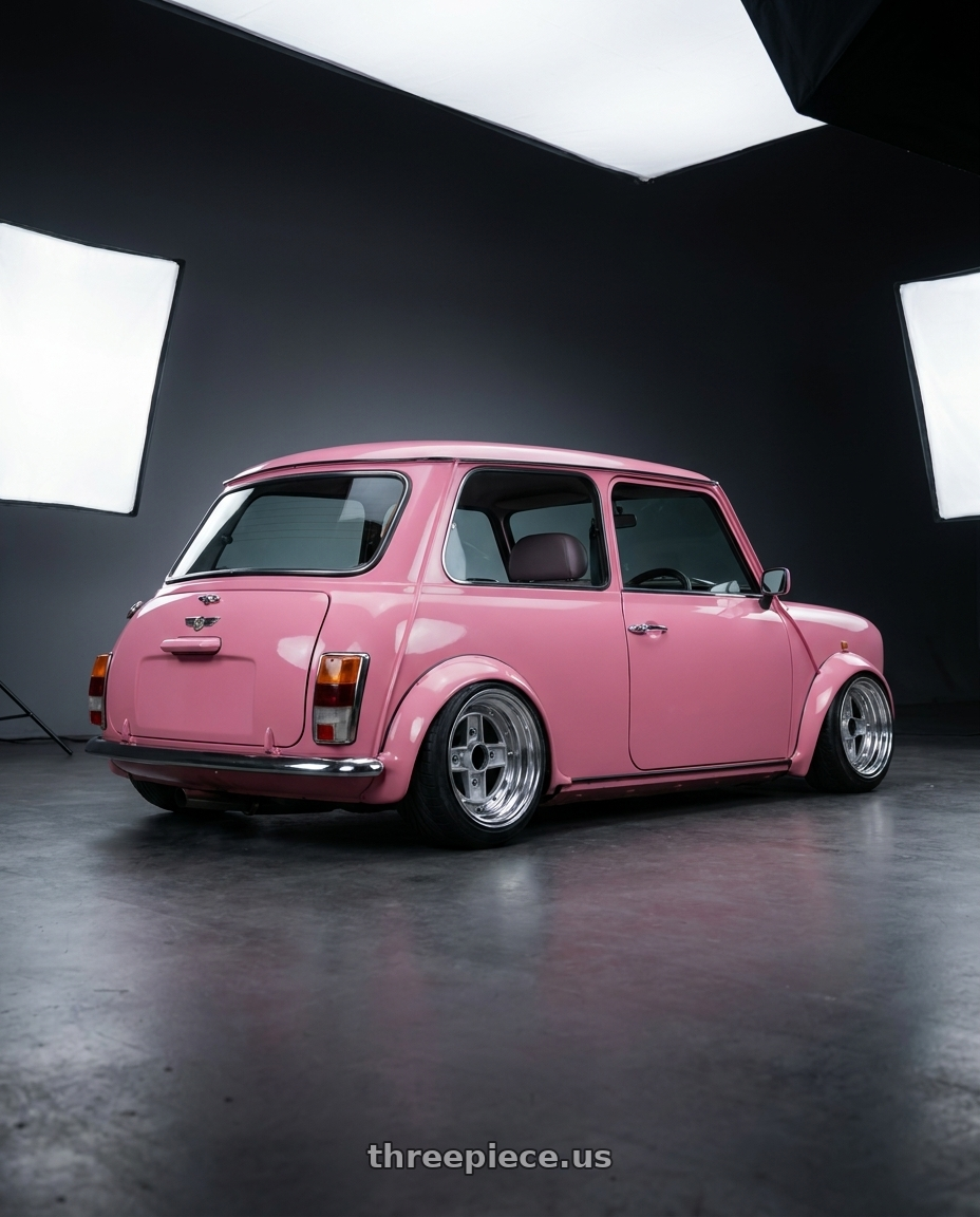 1998 Rovel Mini  with SPEED STAR FL-II 4X101.65 10X6+3  Silver wheels rear three quarter view extreme stretch tires