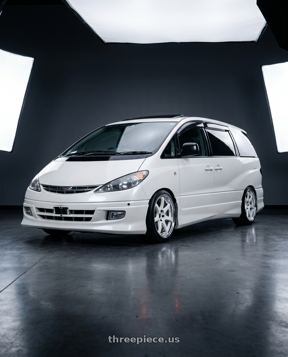 2000 toyota estima acr30w with Work T7r 2P 5x108 19x7.5 +0 WHITE wheels