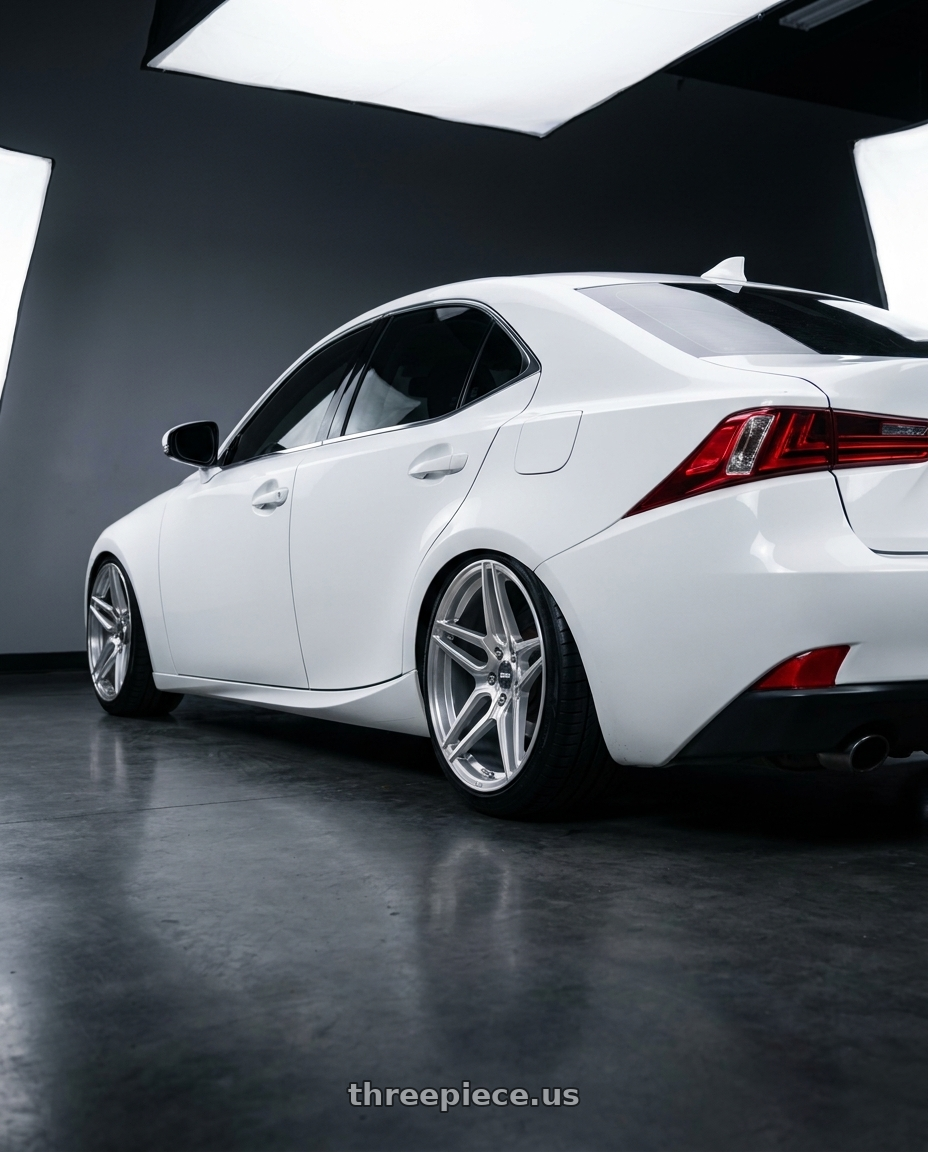 2016 lexus is 200t base with ESR Wheels RF15 5x114.3 18x9.5 +35 Brushed Hyper Silver wheels rear three quarter view slight stretch tires
