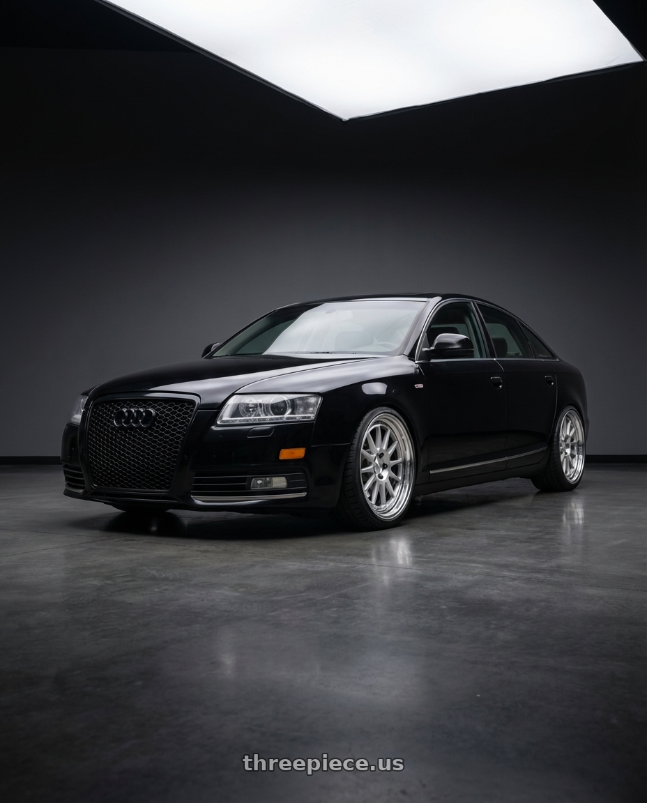 2010 audi a6 with Work Seeker Fx 4x100 16x6.5+30 A Disk Matte Silver Polish wheels