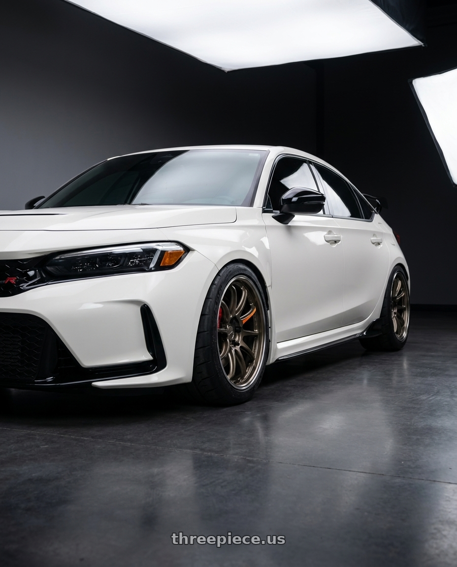 2025 honda civic type r with Work Emotion Zr10 5x120 18x8.5 +47 Titanium Diamond Lip Cut wheels