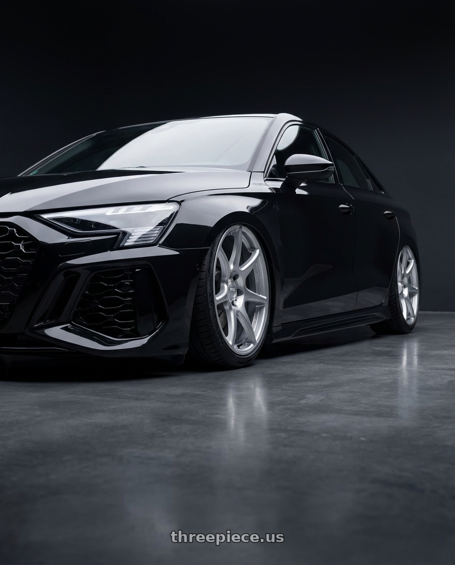 2022 Audi RS3 8Y with Kansei K11S Tandem 5X112 19x9.5 22 Hyper Silver wheels