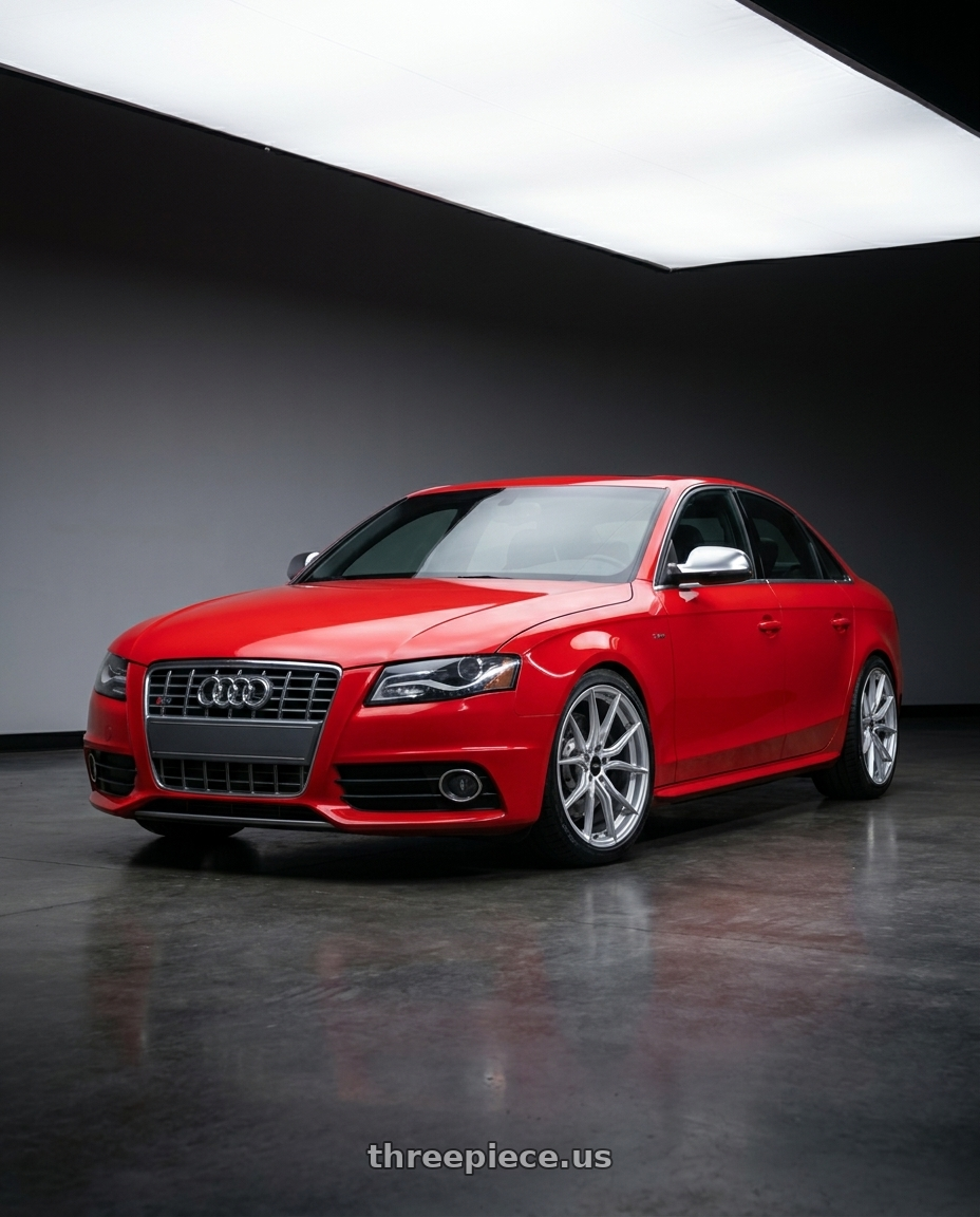 2010 Audi S4 with Advanti Racing 80S Hybris 5X108 18x8 +45 Silver with Machined Face wheels
