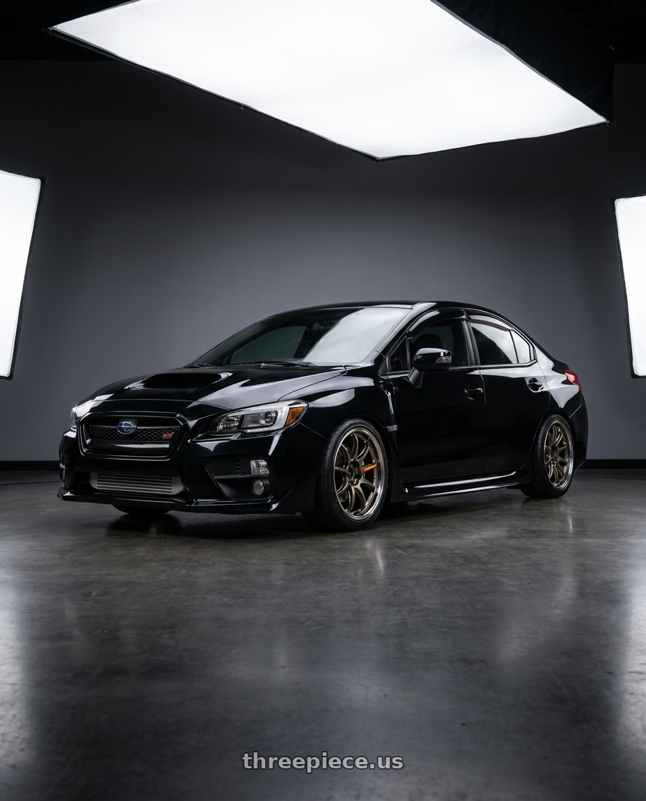 2016 Subaru Wrx Sti Limited with Work Emotion Zr10 5x114.3 19x9.5 +38 Titanium Diamond Lip Cut wheels