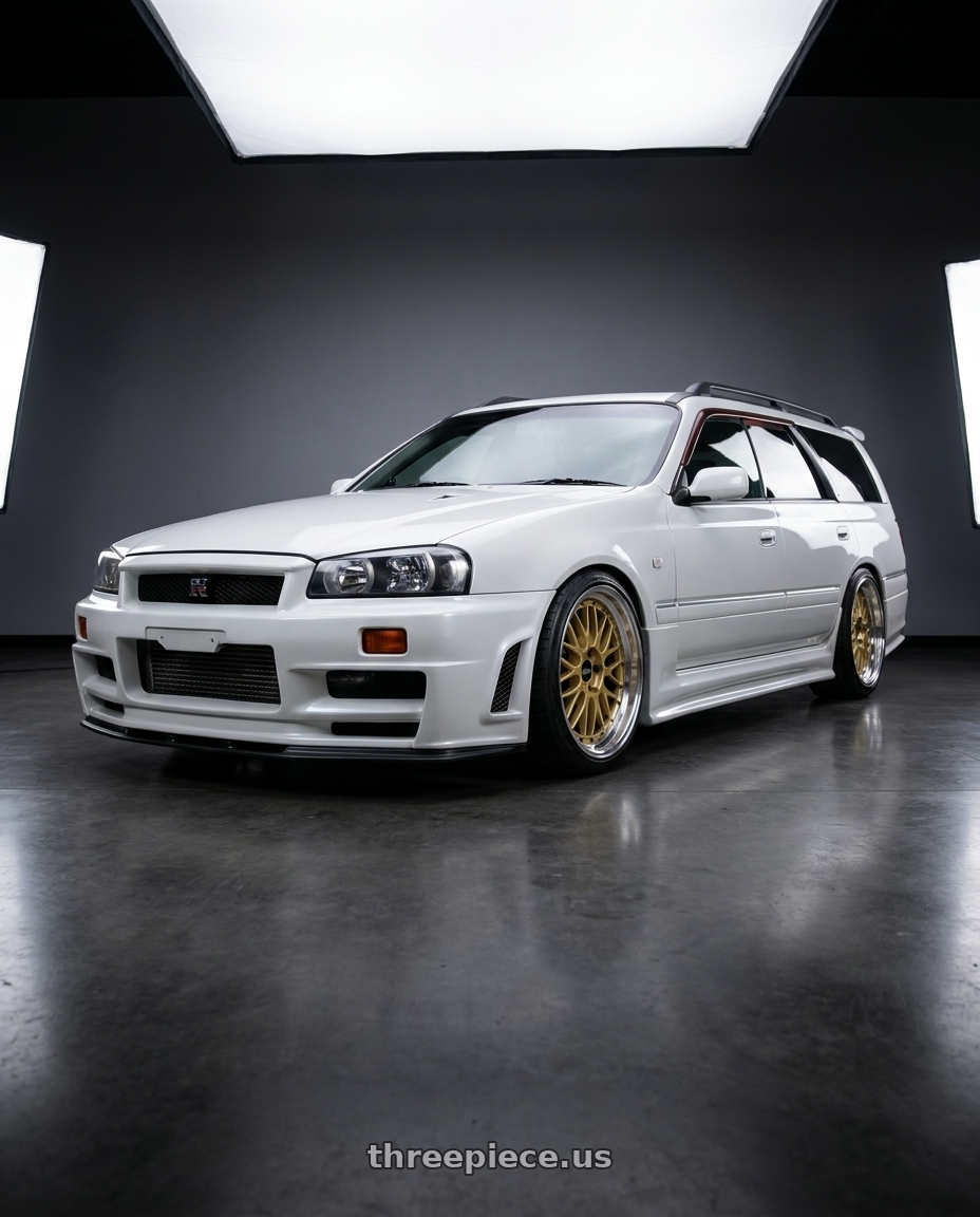 2000 Nissan stagea RSFourS with BBS LM 5x130 18x10.0+50 Gold wheels