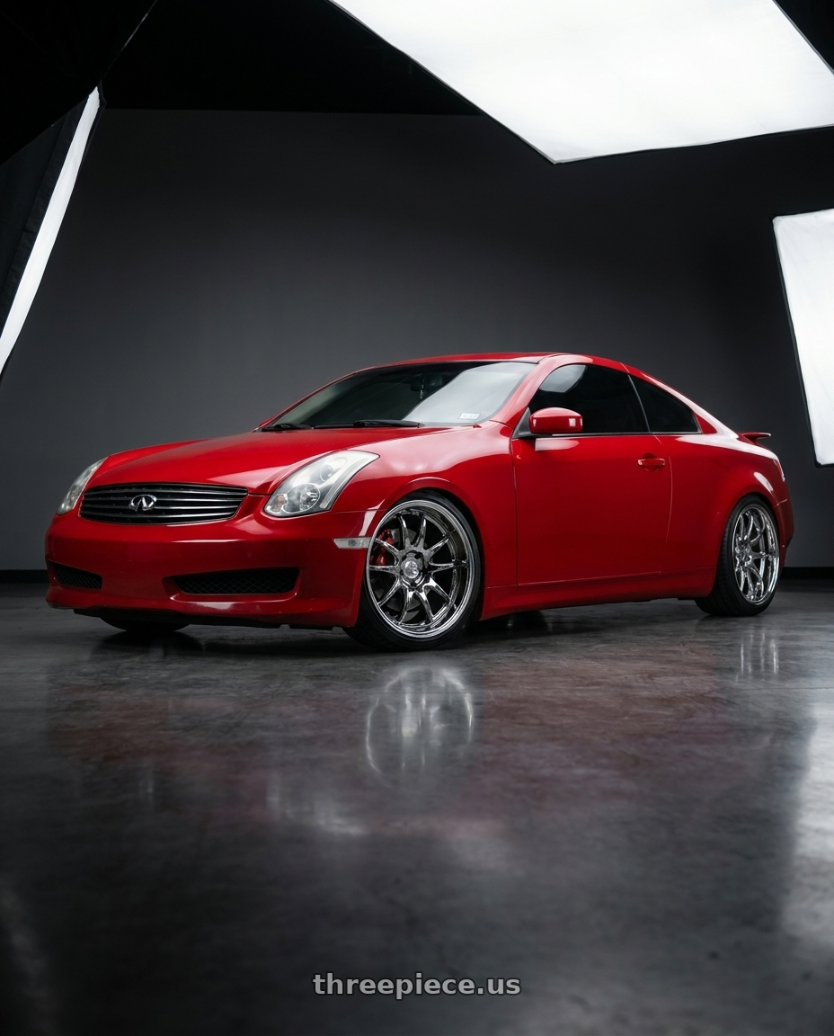 2006 Infiniti G 35 coupe with Aodhan DS02 5x114.3 18x9.5+30 Vacuum Chrome wheels