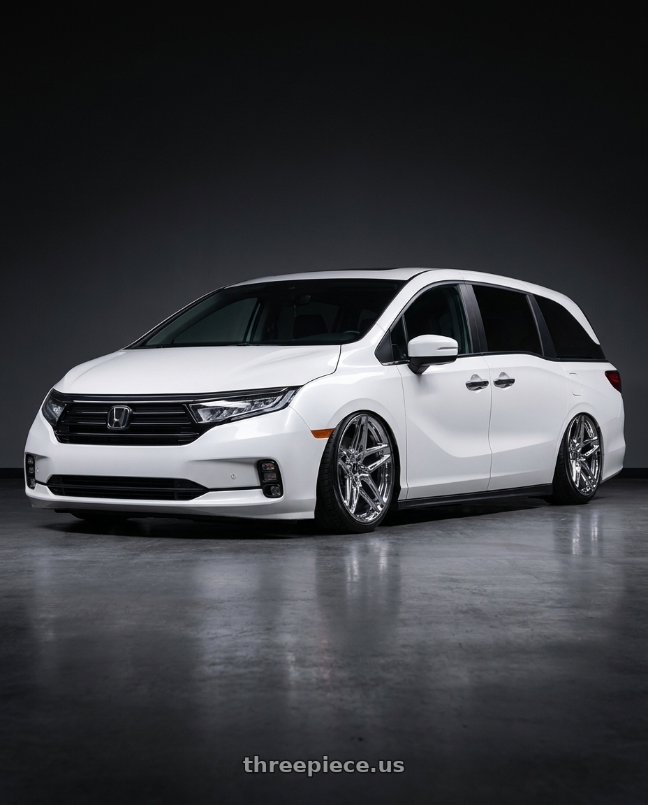 2026 honda odyssey with HERITAGE WHEEL EBISU MONOC 5x114.3 19x9.5 +38 CHROME wheels